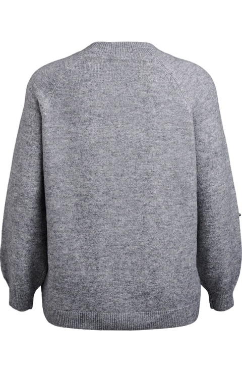 ZIZZI SZARY DZIANINOWY SWETER PÓŁGOLF WZÓR 506E