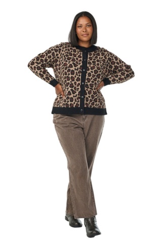 ZIZZI CZARNY SWETER KARDIGAN PANTERKA 534A