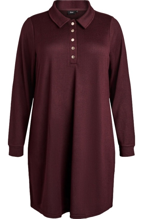 ZIZZI CIEMNOBORDOWA SUKIENKA POLO 071R