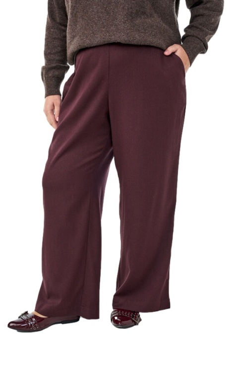 ZIZZI CIEMNOBORDOWE SPODNIE PROSTE LUŹNE 300B