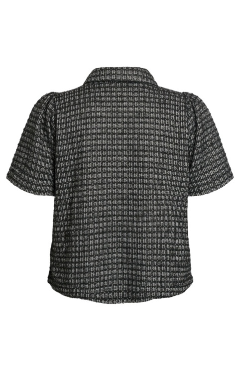 ZIZZI CZARNA BLUZKA/KOSZULA KRATKA BOUCLÉ 931A