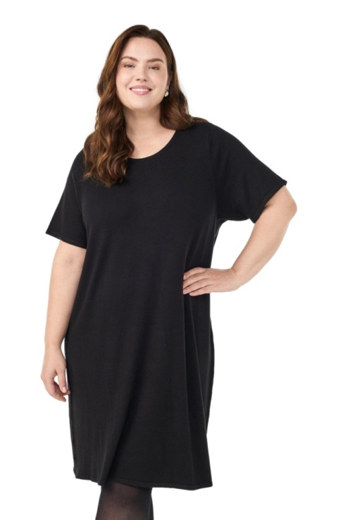 ZIZZI CZARNA DZIANINOWA SUKIENKA WISKOZA 539B