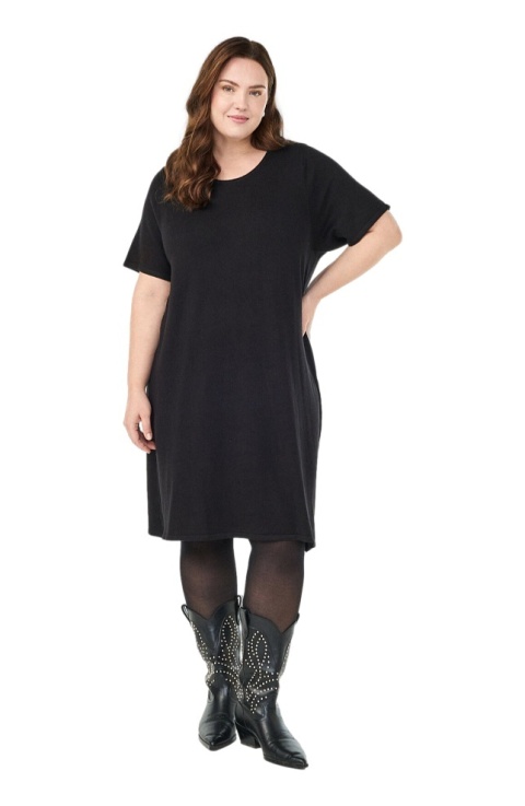 ZIZZI CZARNA DZIANINOWA SUKIENKA WISKOZA 539B