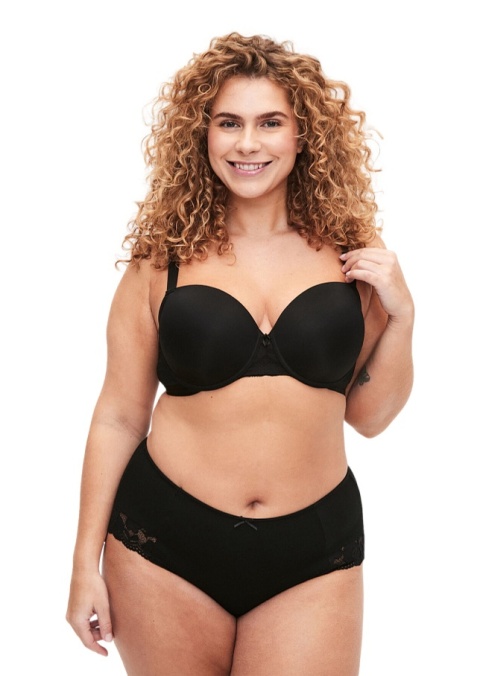 ZIZZI CZARNE BAWEŁNIANE MAJTKI FIGI KORONKA 2PACK 042A