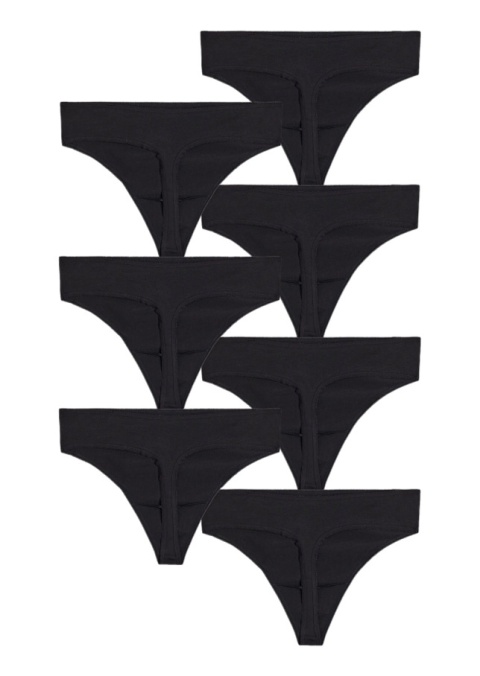 ZIZZI CZARNE MAJTKI STRINGI BAWEŁNA 2PACK 083I