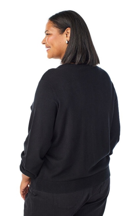 ZIZZI ELEGANCKI CZARNY KARDIGAN KOKARDY WISKOZA 480C