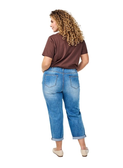 ZIZZI JASNE SPODNIE PROSTE JEANSY 7/8 653A
