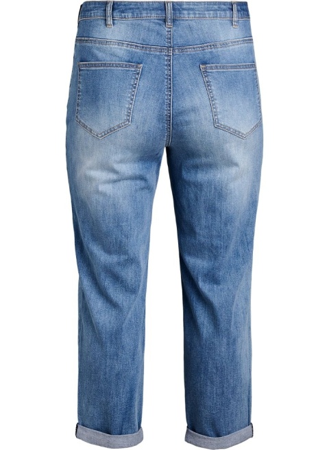 ZIZZI JASNE SPODNIE PROSTE JEANSY 7/8 653A