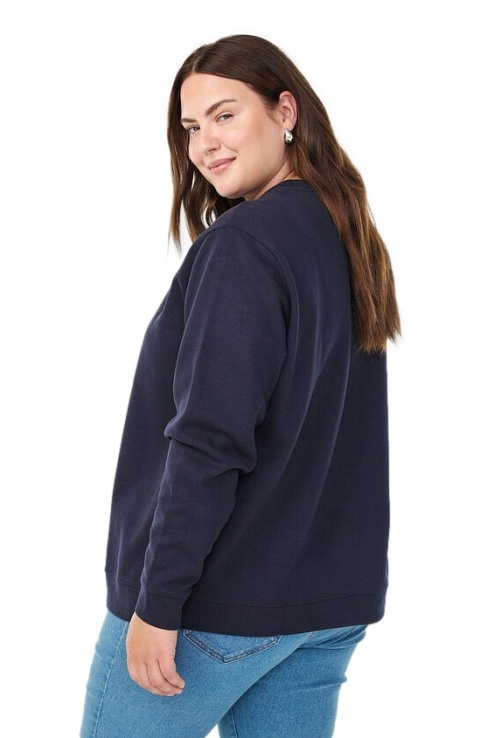 ZIZZI KLASYCZNA GRANATOWA JEDNOLITA BLUZA 061A