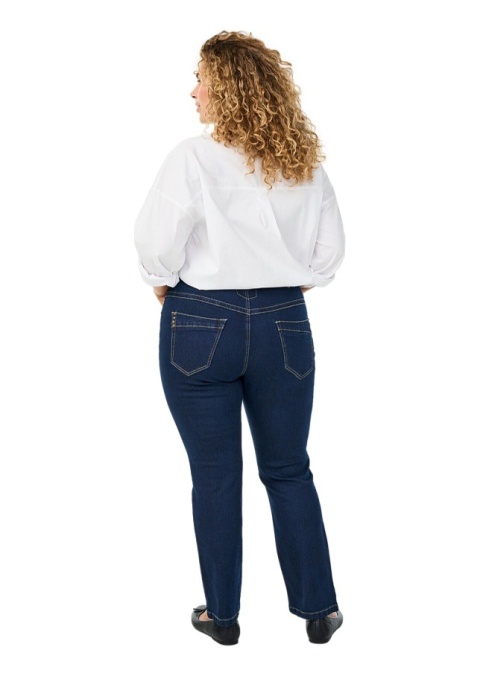 ZIZZI KLASYCZNE GRANATOWE SPODNIE JEANSY ZWĘŻANE 390B N82