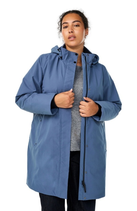 ZIZZI NIEBIESKA DŁUGA KURTKA SOFTSHELL KAPTUR 521A