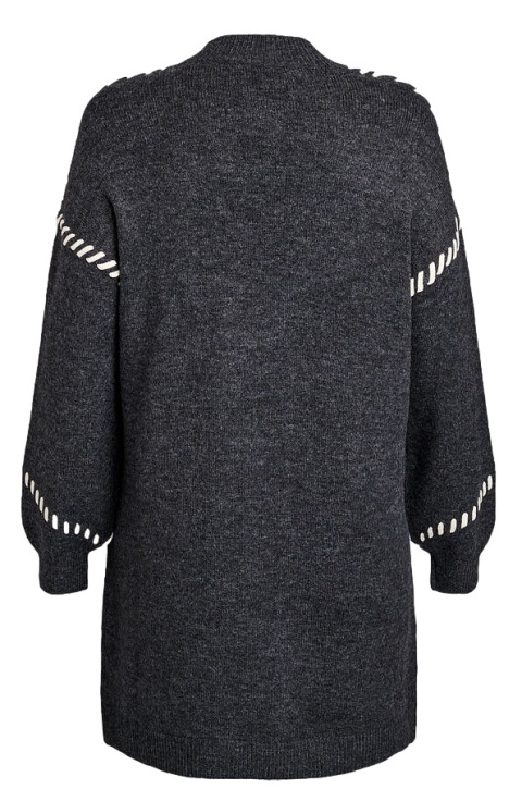 ZIZZI CIEMNOSZARY SUKIENKA DZIANINOWA OZDOBNY SZEW 506G