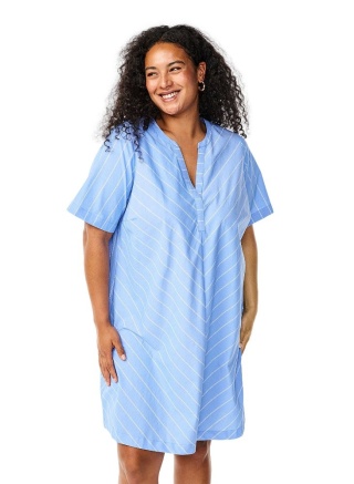 ZIZZI NIEBIESKA SUKIENKA TUNIKA NA LATO PIONOWE PASKI 227B