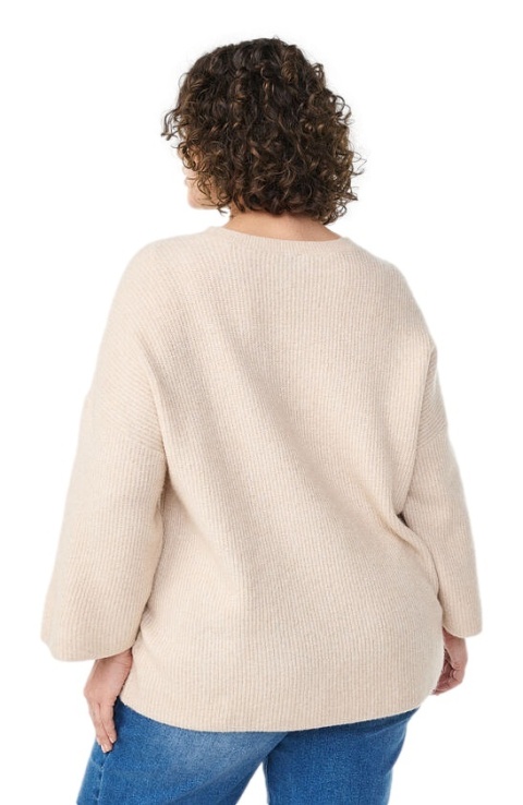 ZIZZI SWETER BLUZKA DZIANINA BEŻOWY LUŹNY 538A