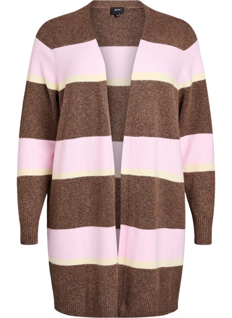 ZIZZI UROCZY KARDIGAN SWETER W KOLOROWE PASKI 176C