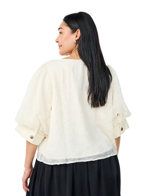 ZIZZI WANILIOWAIMPREZOWA BLUZKA KOSZULOWA CEKINY 081A