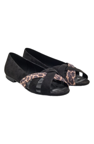 ZIZZI CZARNE BUTY BALLERINY PANTERKA 039A