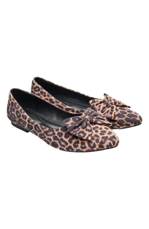ZIZZI PANTERKOWE BUTY BALLERINY KOKARDA 055A