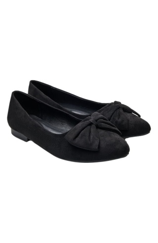 ZIZZI CZARNE BUTY BALLERINY DUŻA KOKARDA 055A