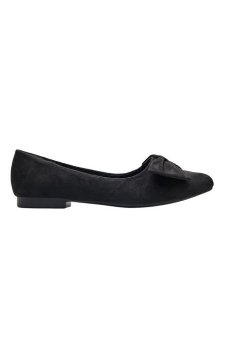 ZIZZI CZARNE BUTY BALLERINY DUŻA KOKARDA 055A