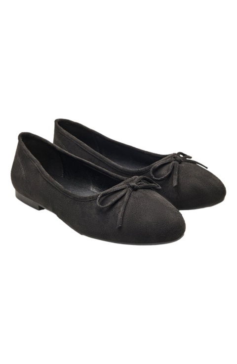 ZIZZI CZARNE BUTY BALLERINY KOKARDA 081C