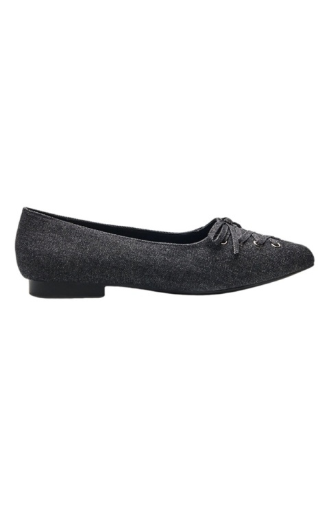 ZIZZI CZARNE BUTY BALLERINY WIĄZANIE KOKARDA 105A
