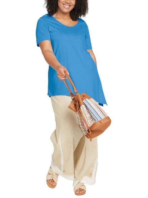 BPC NIEBIESKA BLUZKA TUNIKA ASYMETRYCZNA BAWEŁNA BP15