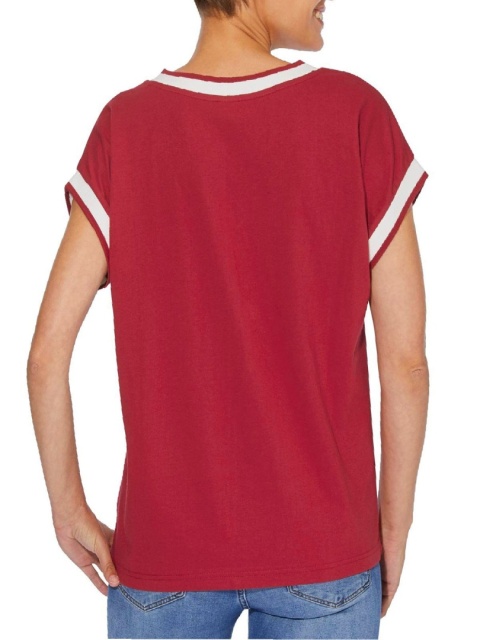 CLASSIC BASIC KONTRASTOWA BLUZKA OVERSIZE CZERWONA CB10
