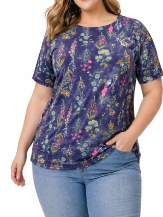 CLASSIC BASIC BLUZKA KWIATOWY WZÓR BAWEŁNA CB14