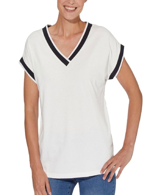 CLASSIC BASIC KONTRASTOWA BLUZKA OVERSIZE CZERWONA CB11