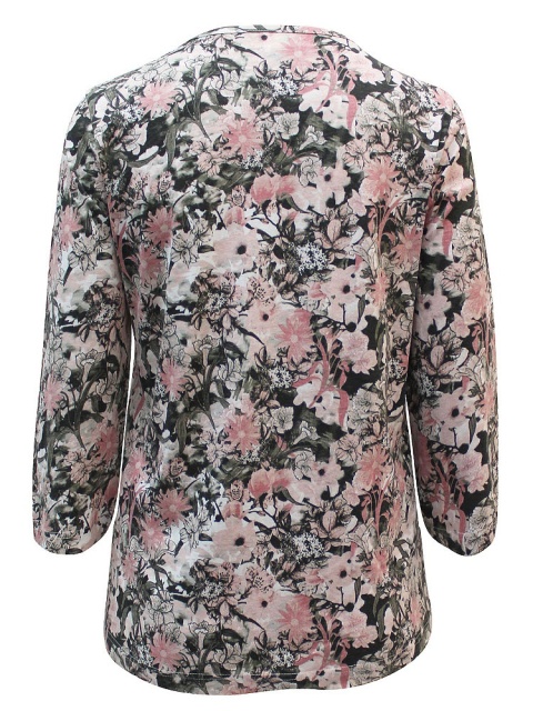CLASSIC BASIC BAWEŁNIANA BLUZKA TUNIKA KWIATY CB12