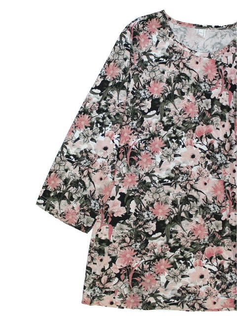 CLASSIC BASIC BAWEŁNIANA BLUZKA TUNIKA KWIATY CB12