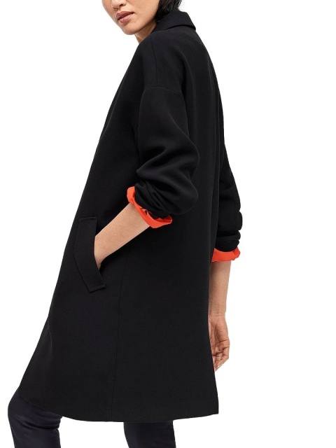ELLOS CZARNY ELEGANCKI PŁASZCZ NA LATO OVERSIZE ES01