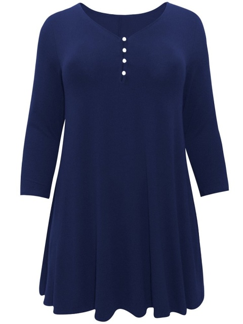 EVANS GRANATOWA TUNIKA DZIANINA GUZIKI EV01