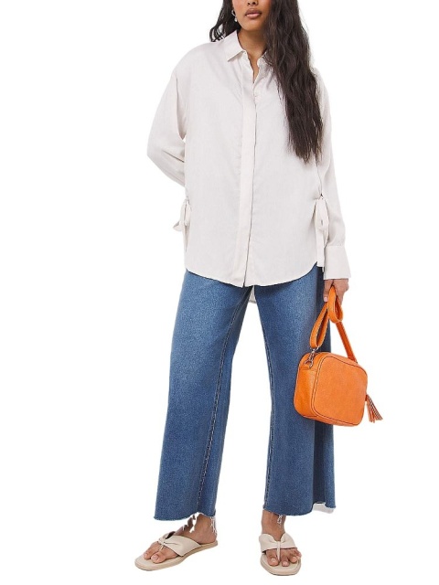 JD WILLIAMS FINEZYJNA KOSZULA OVERSIZE WIĄZANA JD22