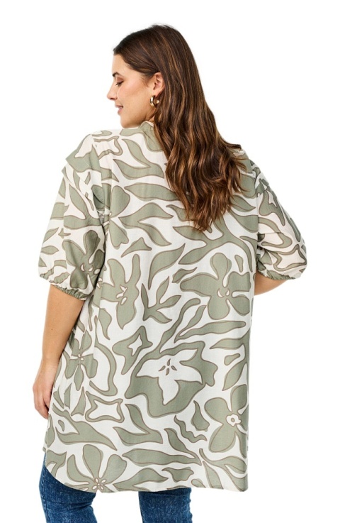 ZIZZI ZIELONA TUNIKA NADRUK WISKOZA 082A