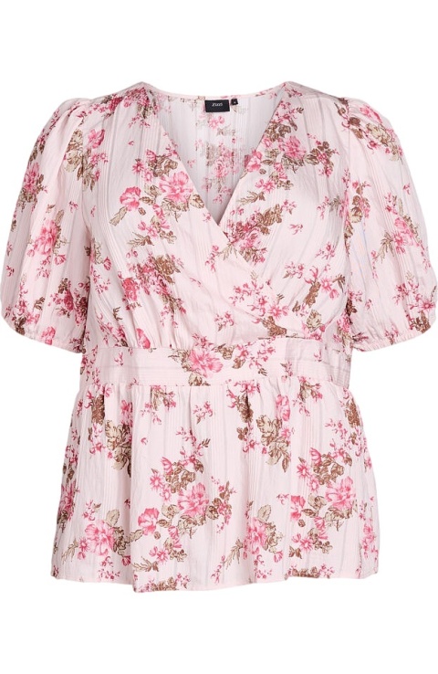 ZIZZI ŚLICZNA BIAŁA BLUZKA KWIATY 151A