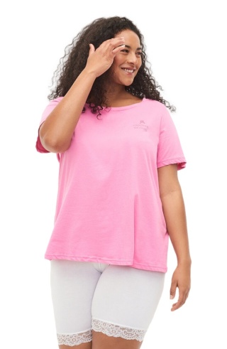 ZIZZI WYGODNY RÓŻOWY T-SHIRT 563B