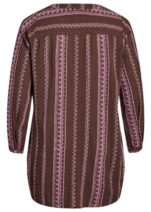 ZIZZI BRĄZOWA TUNIKA KOSZULOWA HAFT 603A