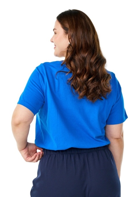 ZIZZI KLASYCZNY NIEBIESKI T-SHIRT NADRUK 002K