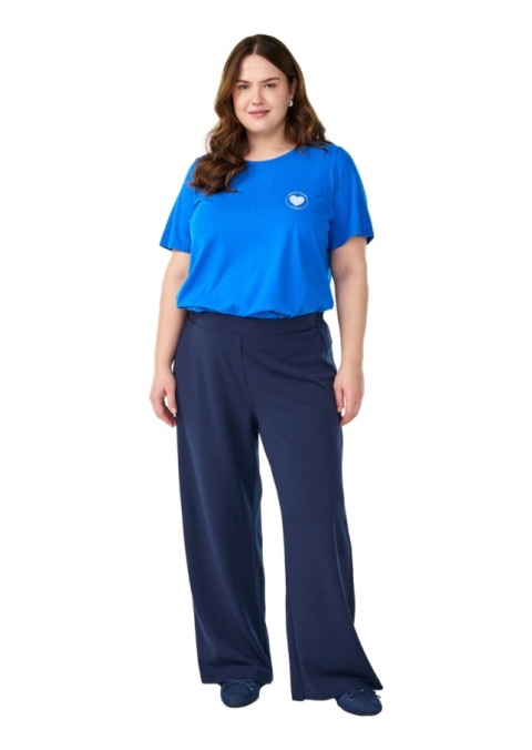 ZIZZI KLASYCZNY NIEBIESKI T-SHIRT NADRUK 002K