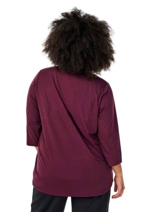 ZIZZI WYGODNA BORDOWA SPORTOWA BLUZKA 053D