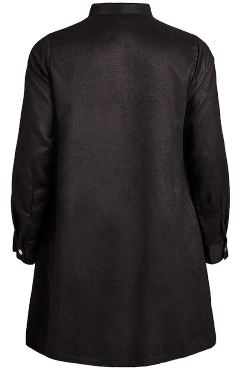 ZIZZI DŁUGA CZARNA KOSZULA TUNIKA ZAMSZ SUWAK 705A