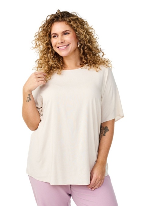 ZIZZI KLASYCZNA KREMOWA BLUZKA WISKOZA 048A