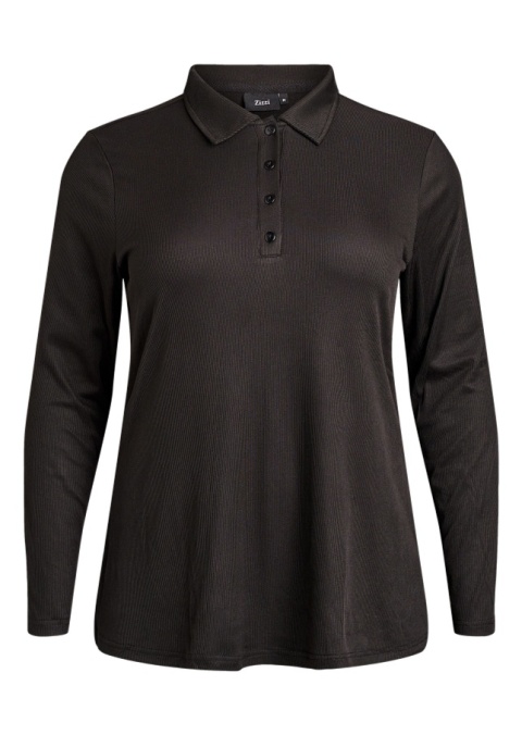 ZIZZI PRĄŻKOWANA CZARNA BLUZKA POLO 282A
