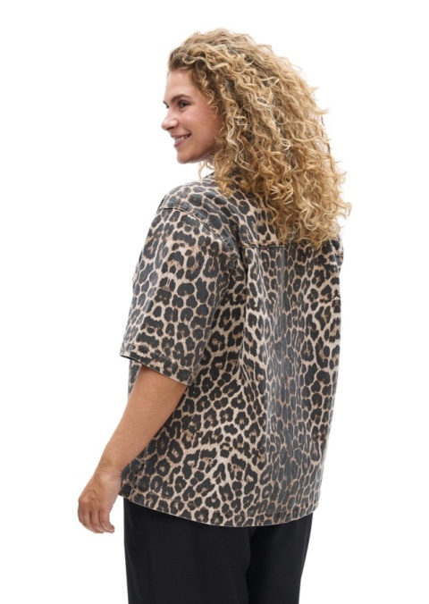 ZIZZI MODNA JEANSOWA BLUZKA W PANTERKĘ 076R