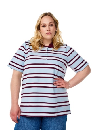 ZIZZI BŁĘKITNA BLUZKA POLO W PASKI 601C