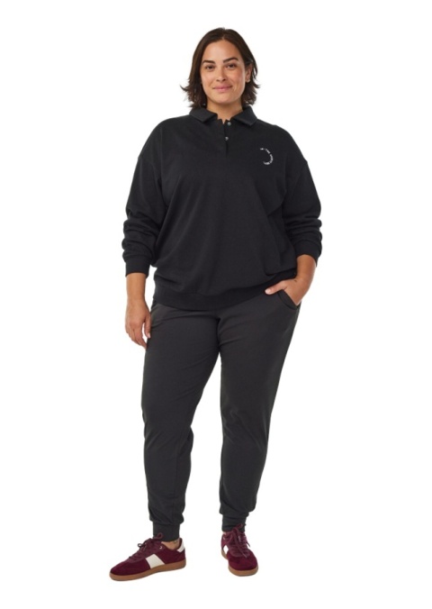 ZIZZI CZARNA SPORTOWA BLUZA KOŁNIERZYK 271A