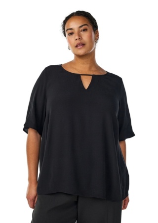 ZIZZI ELEGANCKA CZARNA BLUZKA WISKOZA 040W
