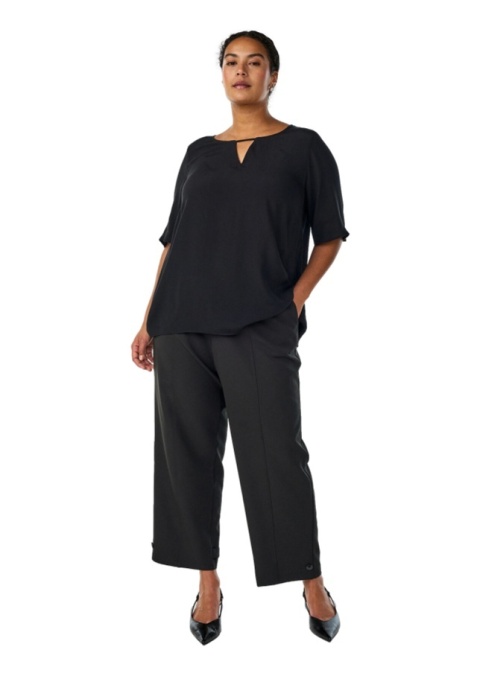 ZIZZI ELEGANCKA CZARNA BLUZKA WISKOZA 040W